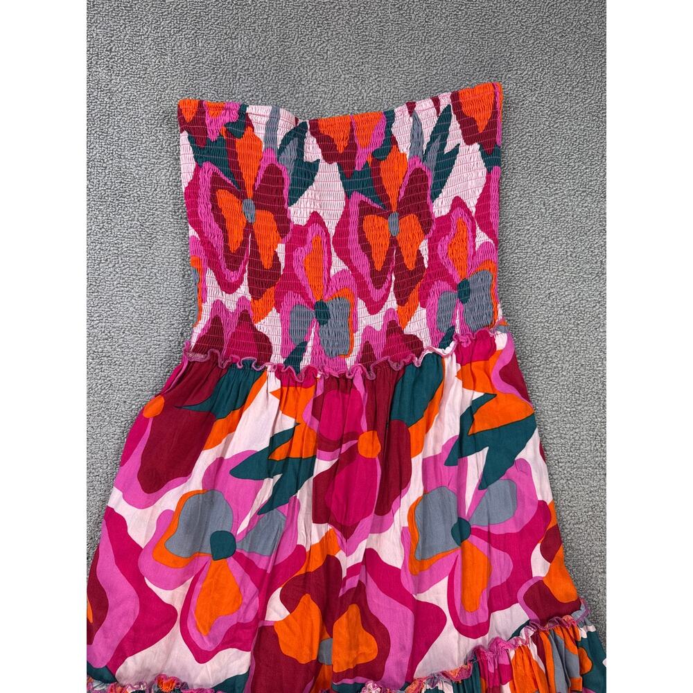 Anthropologie Abel the Label Strapless Maxi Dress Tiered Smocked Multi Large - Picture 6 of 9